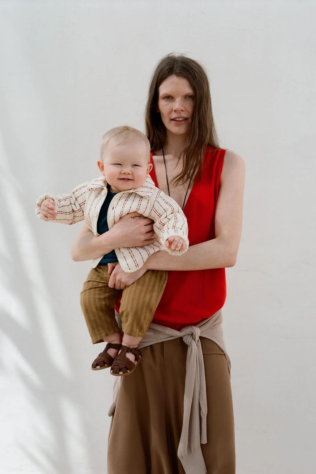 Полосатые широкие брюки