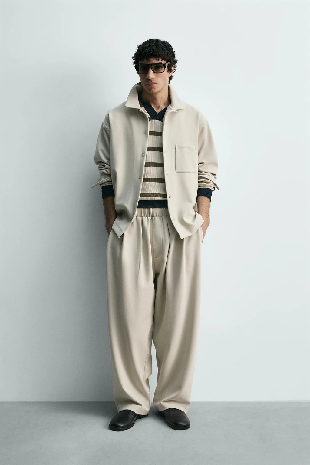 Рубашка из интерлока свободного кроя