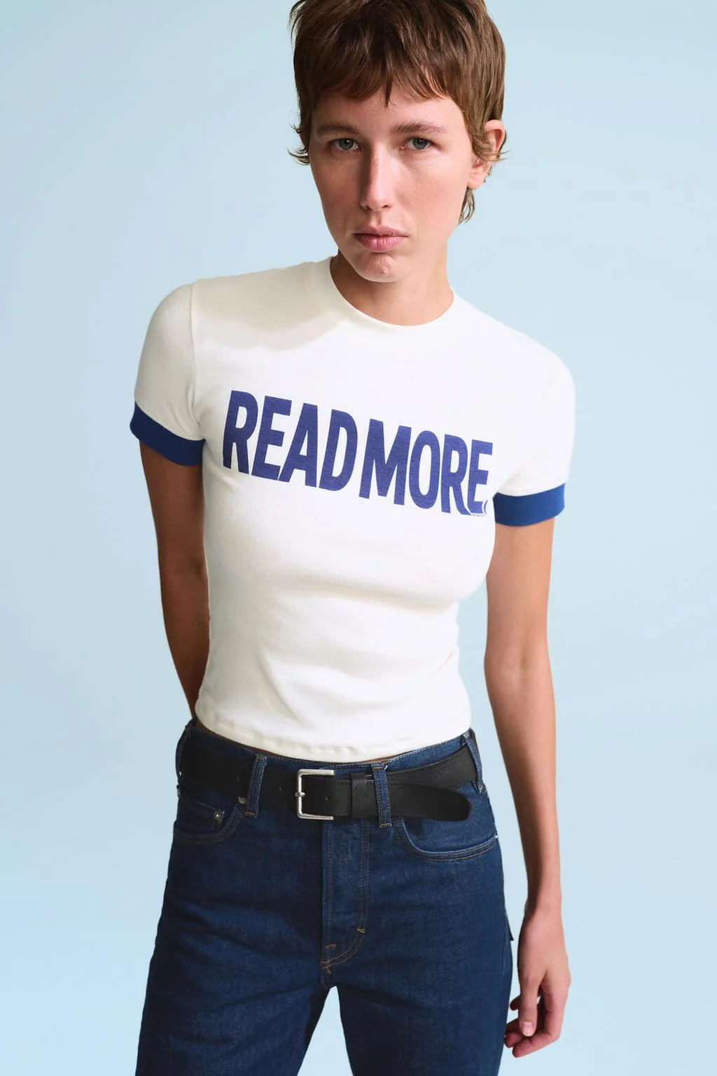 0FR. PARIS X ZARA футболка с коротким рукавом и контрастным слоганом