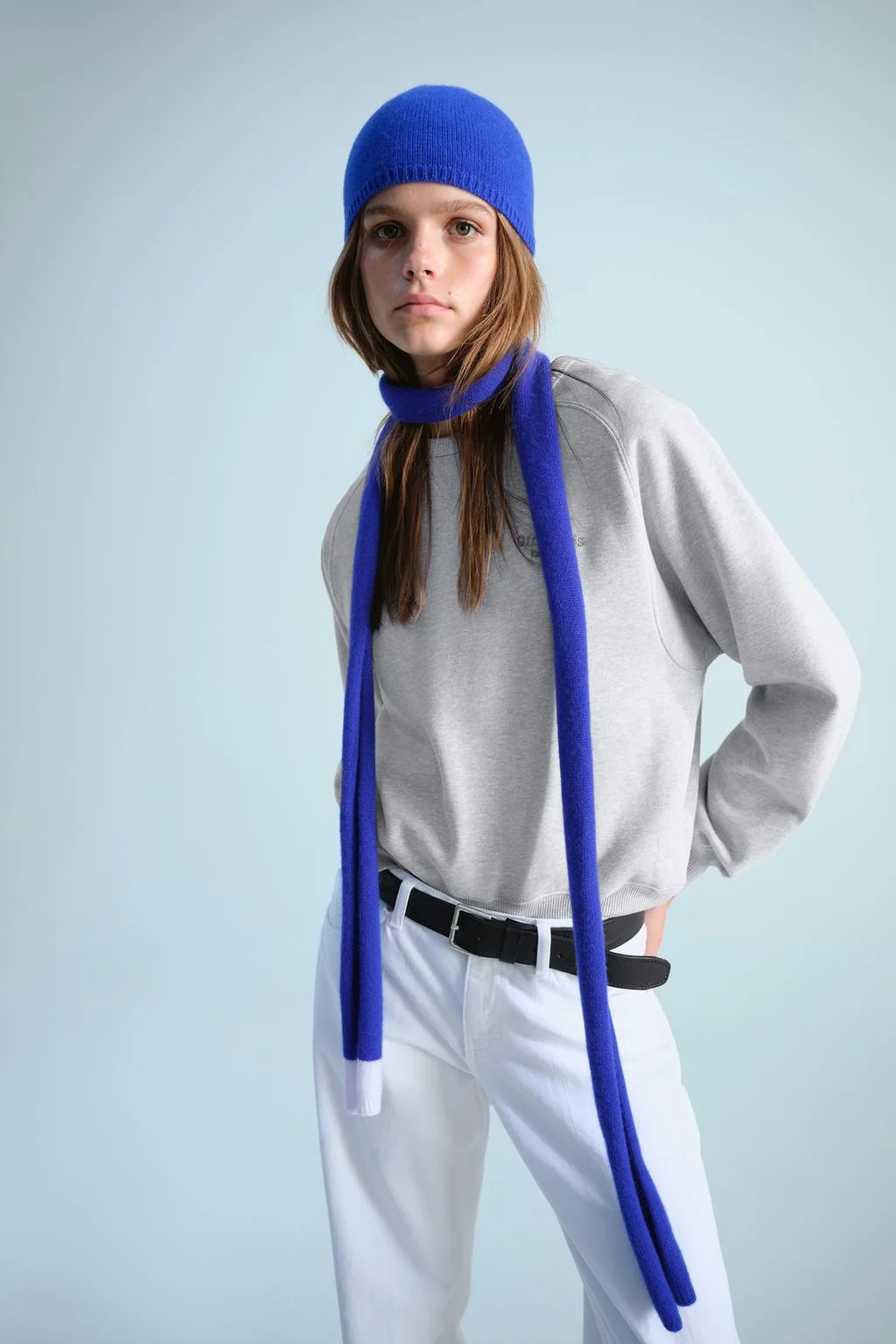 100% CASHMERE контрастный шарф 0FR. PARIS X ZARA