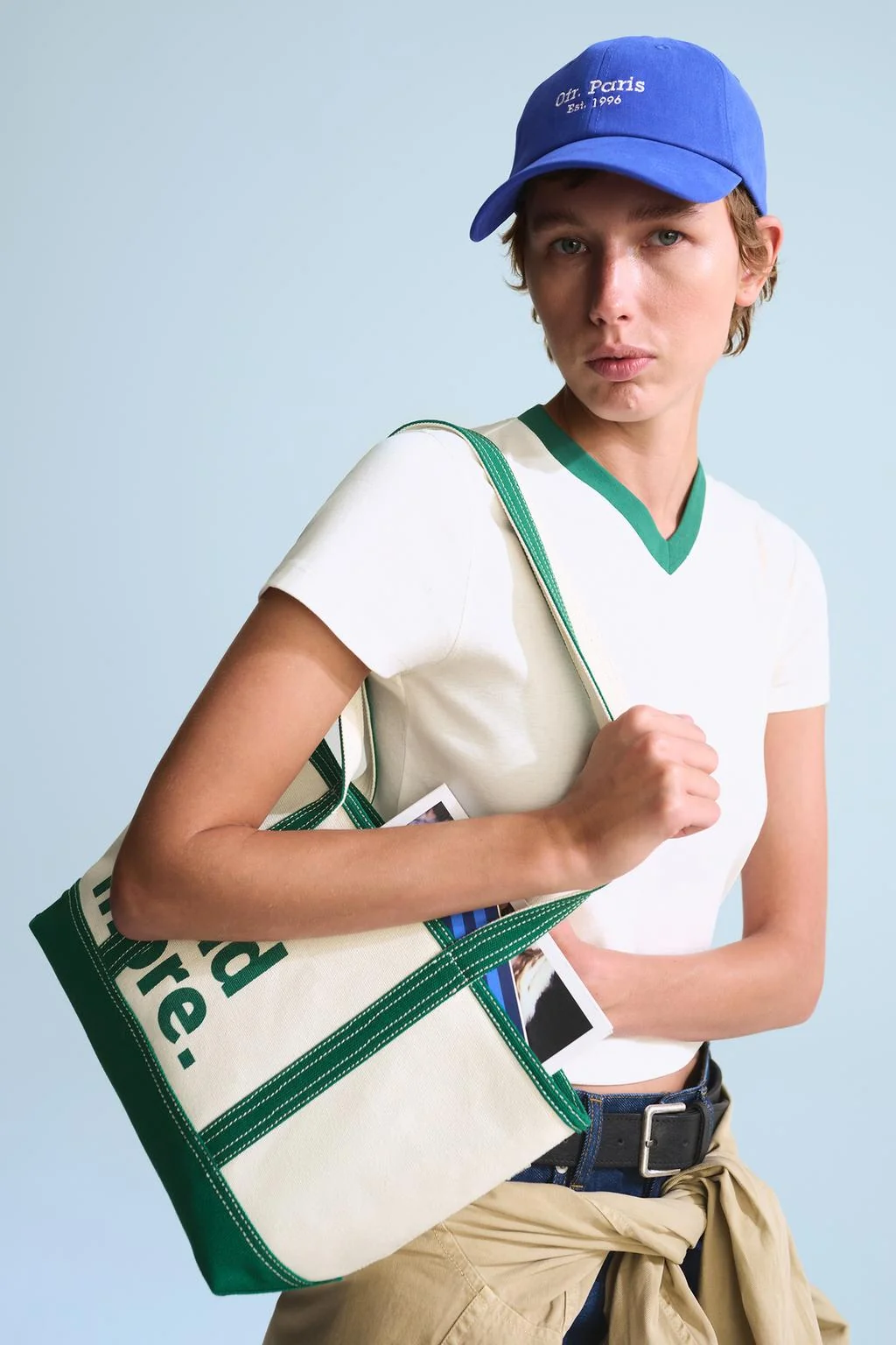 0FR. PARIS X ZARA контрастная футболка с v-образным вырезом