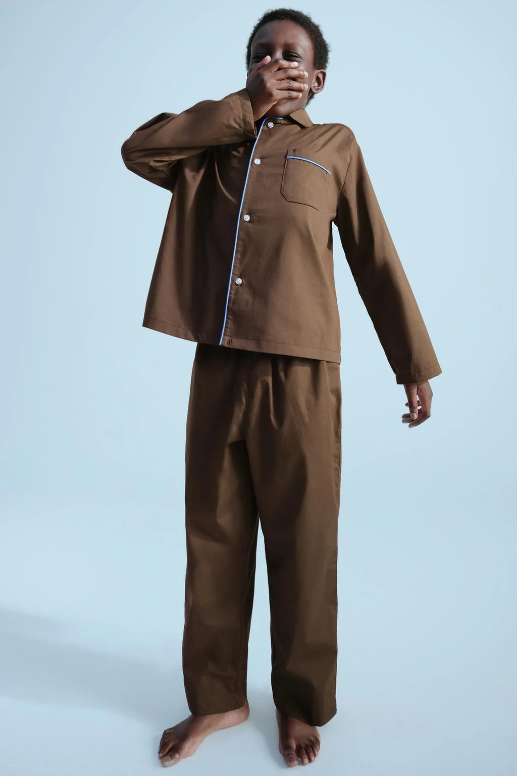 6-14 years / контрастная пижамная рубашка с кантом 0FR. Paris x ZARA