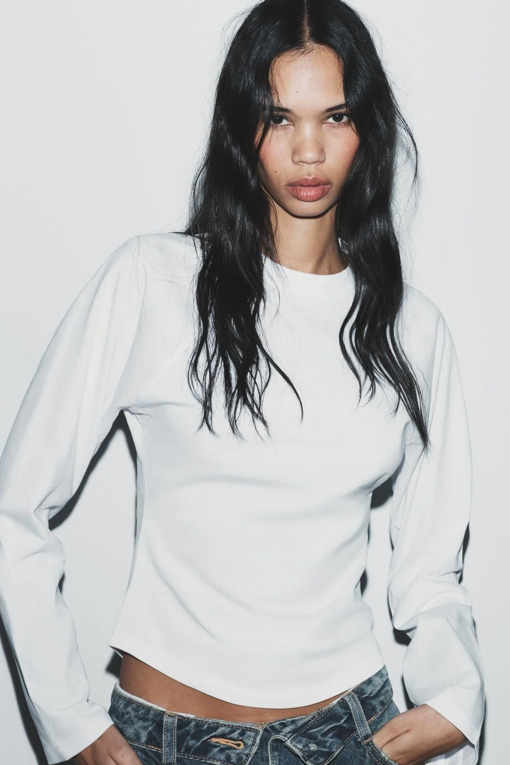 Длинная футболка с рукавом реглан