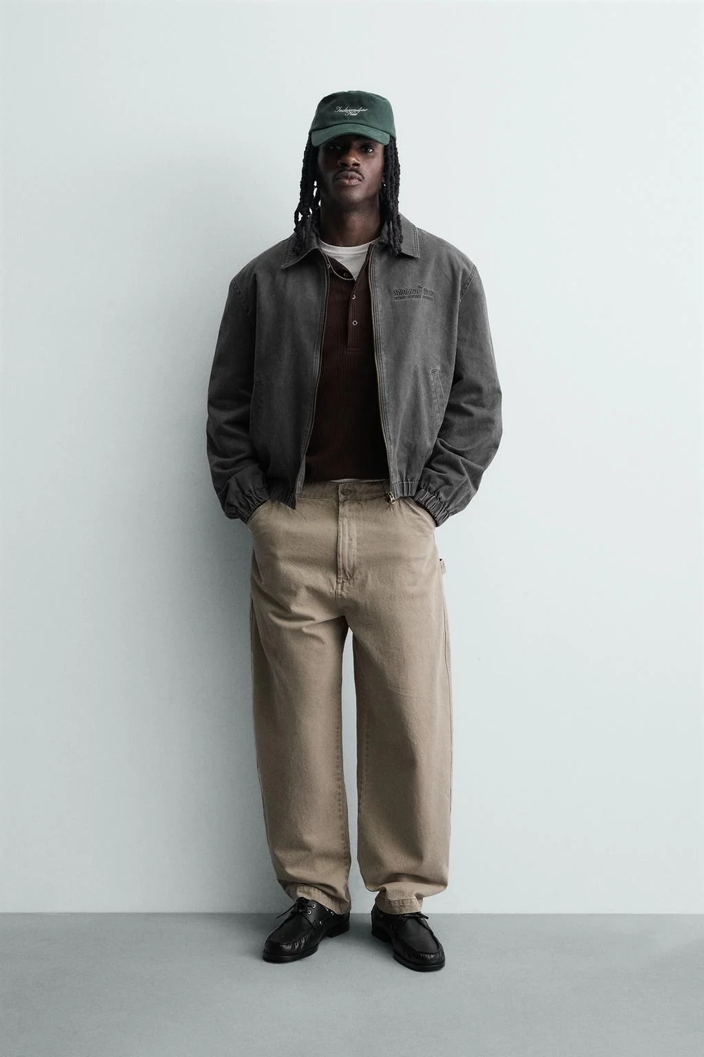 Куртка из искусственной замши с эффектом потёртости — Под кожу