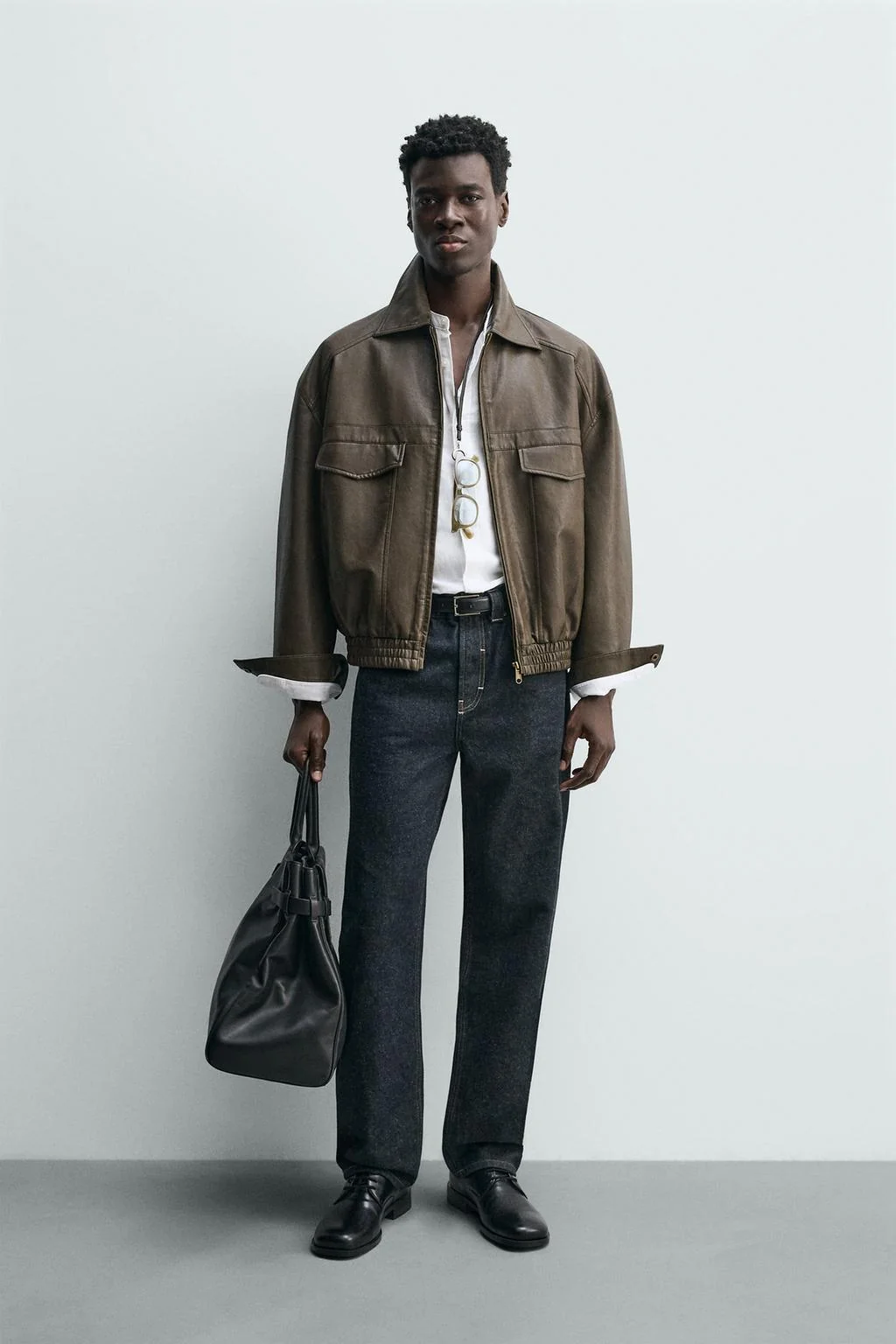 Куртка-бомбер из искусственной кожи — Под кожу