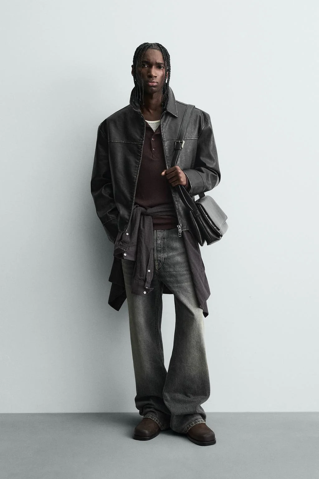 Куртка с эффектом потёртой кожи — Под кожу