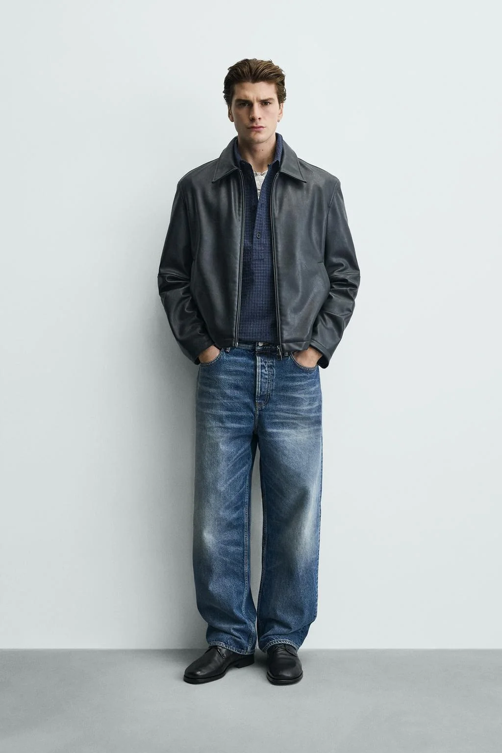 Куртка с эффектом кожи классического кроя — Под кожу