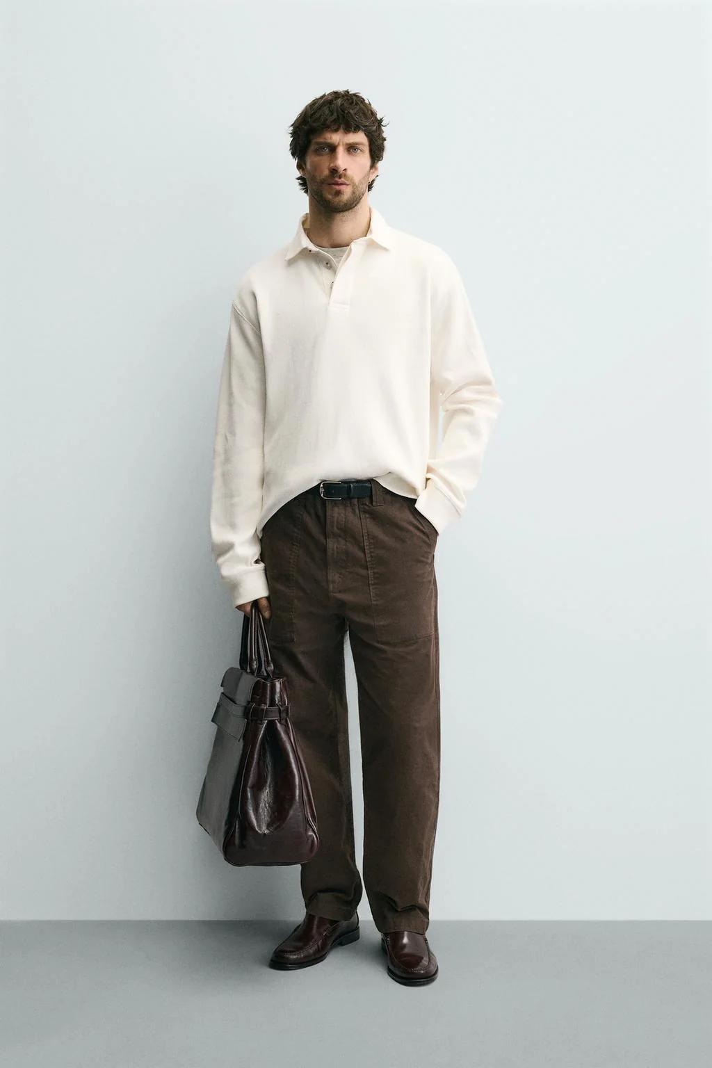 Регбийное поло с контрастным вафельным трикотажем