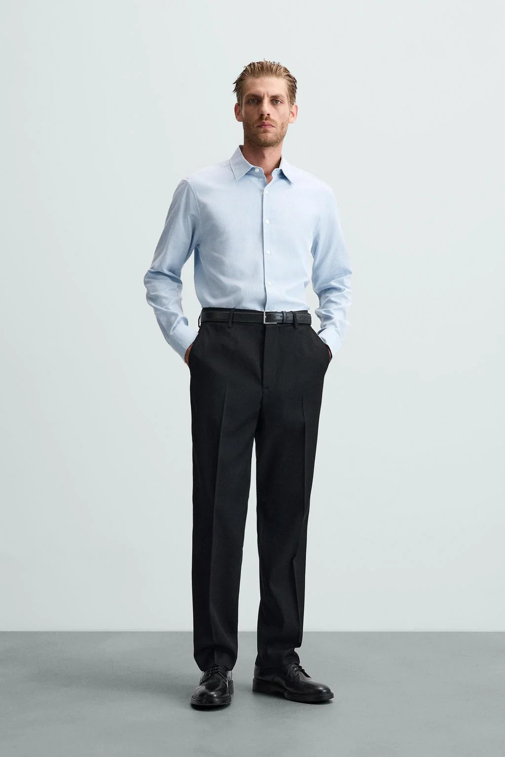 Рубашка из текстурированной ткани с лёгким уходом — Деловой стиль