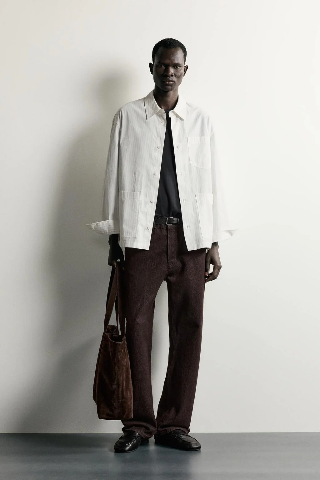 Свободная overshirt в полоску