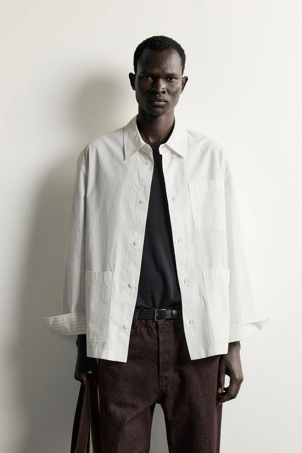 Свободная overshirt в полоску