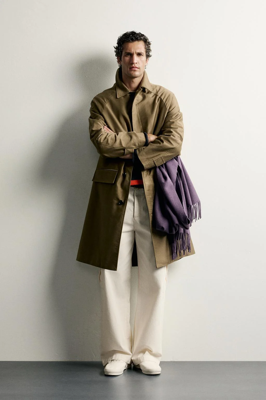 Хлопковый тренч regular fit
