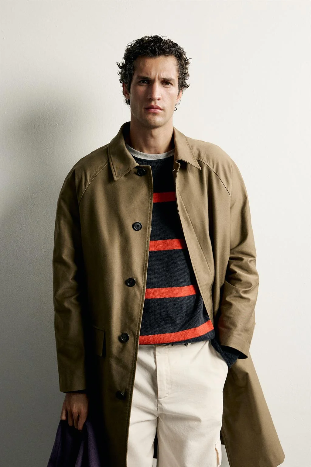 Хлопковый тренч regular fit