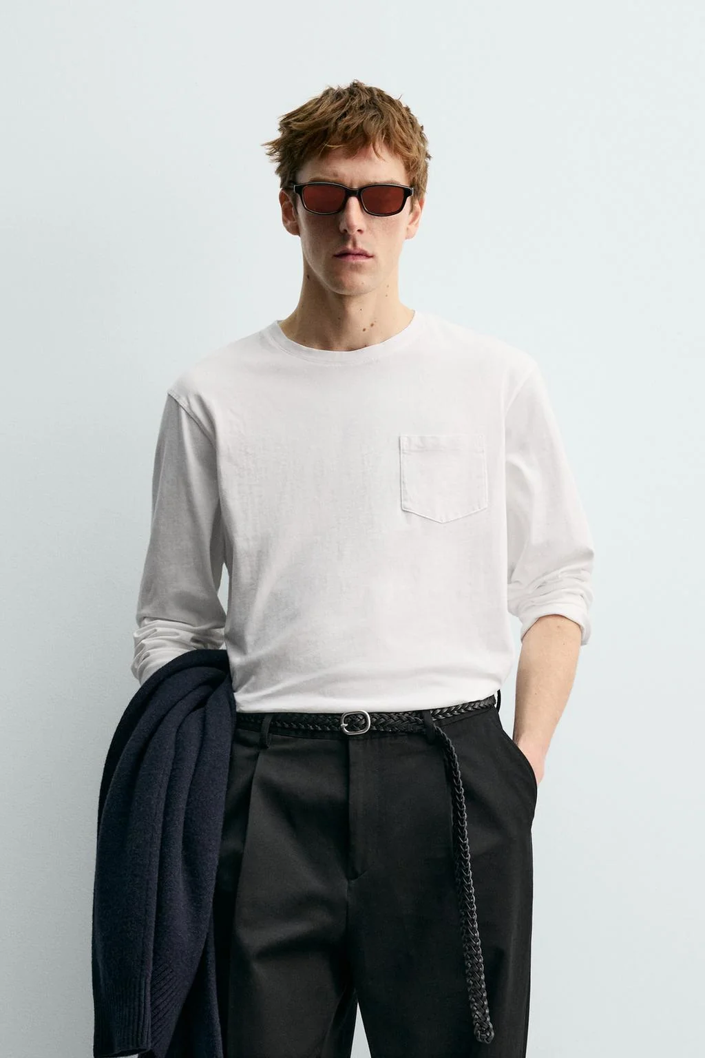 Футболка с длинным рукавом и карманом Аарон Левин X ZARA