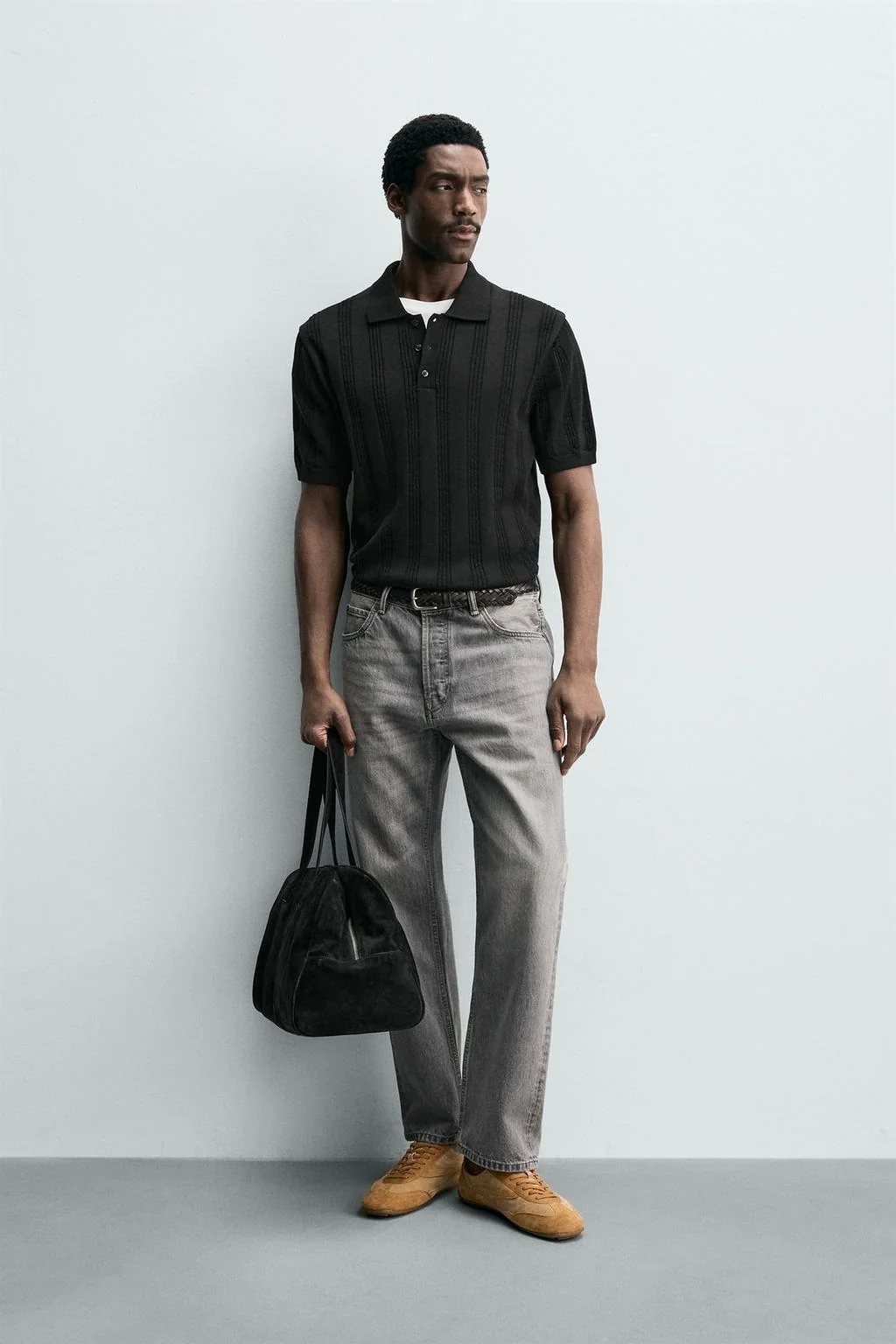 Поло рубчатый трикотажный обычного кроя — Базовые вещи