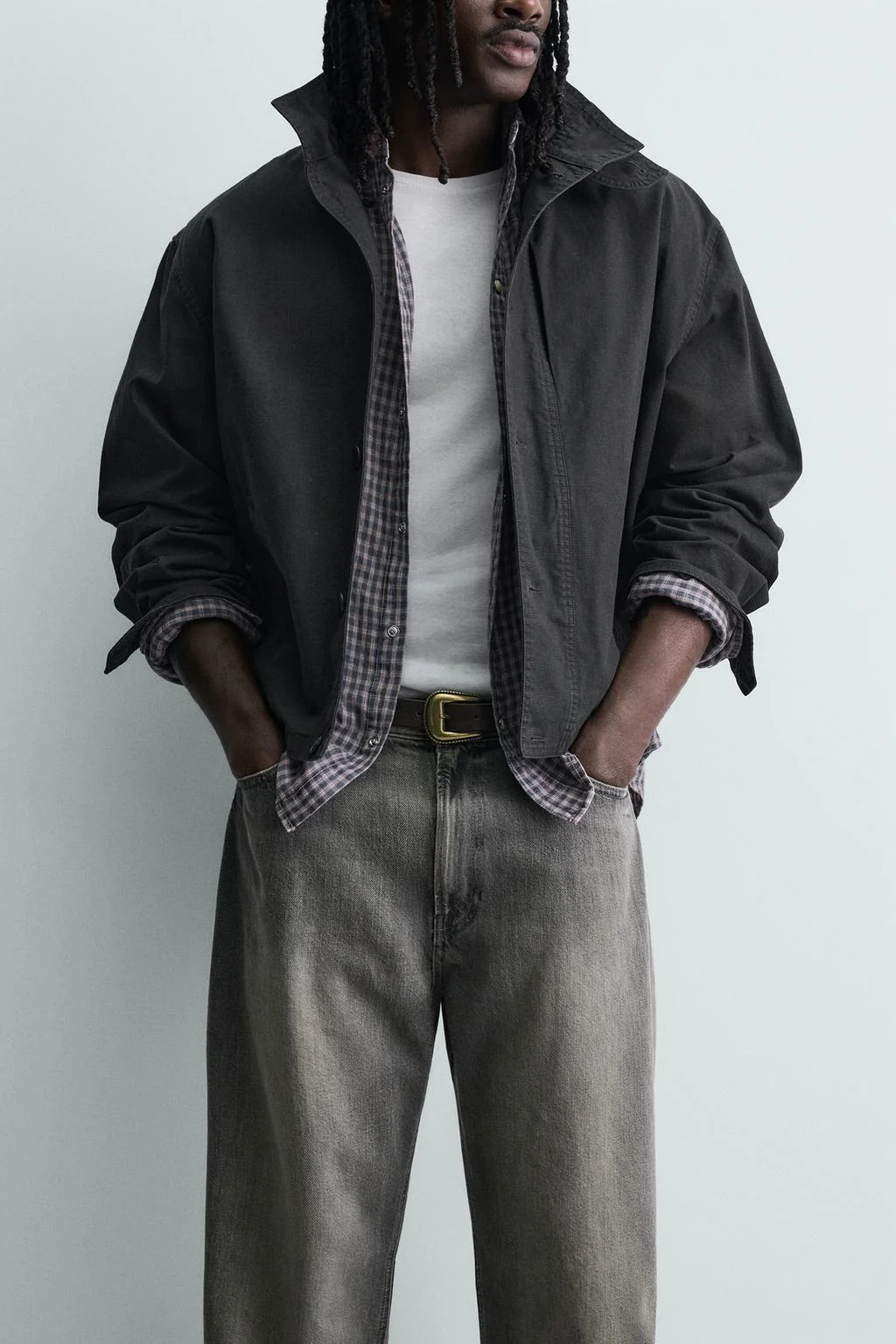 Кожаный ремень с металлическим носком — Ремни