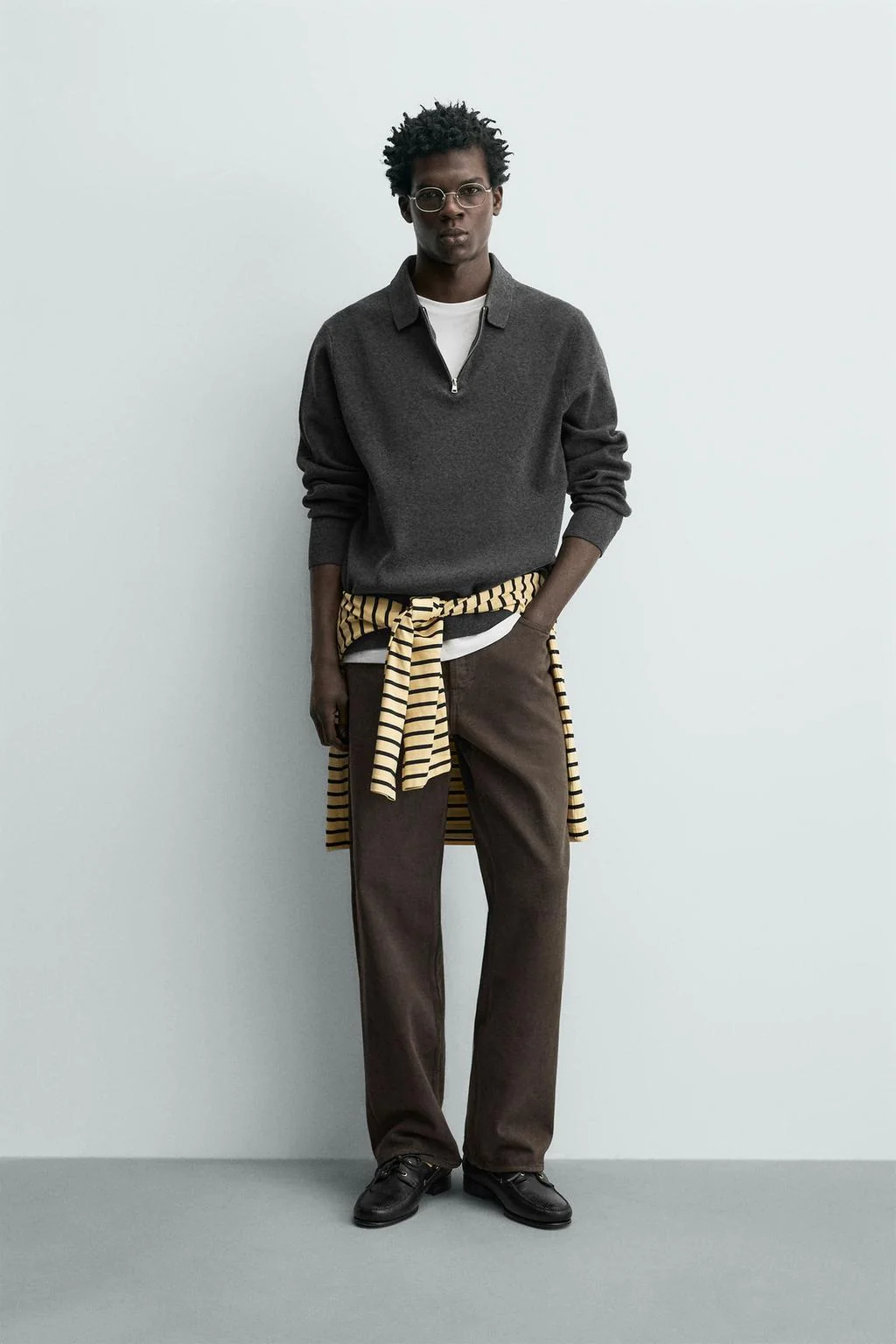 Трикотажная футболка поло с молнией — Толстовка с молнией до четверти