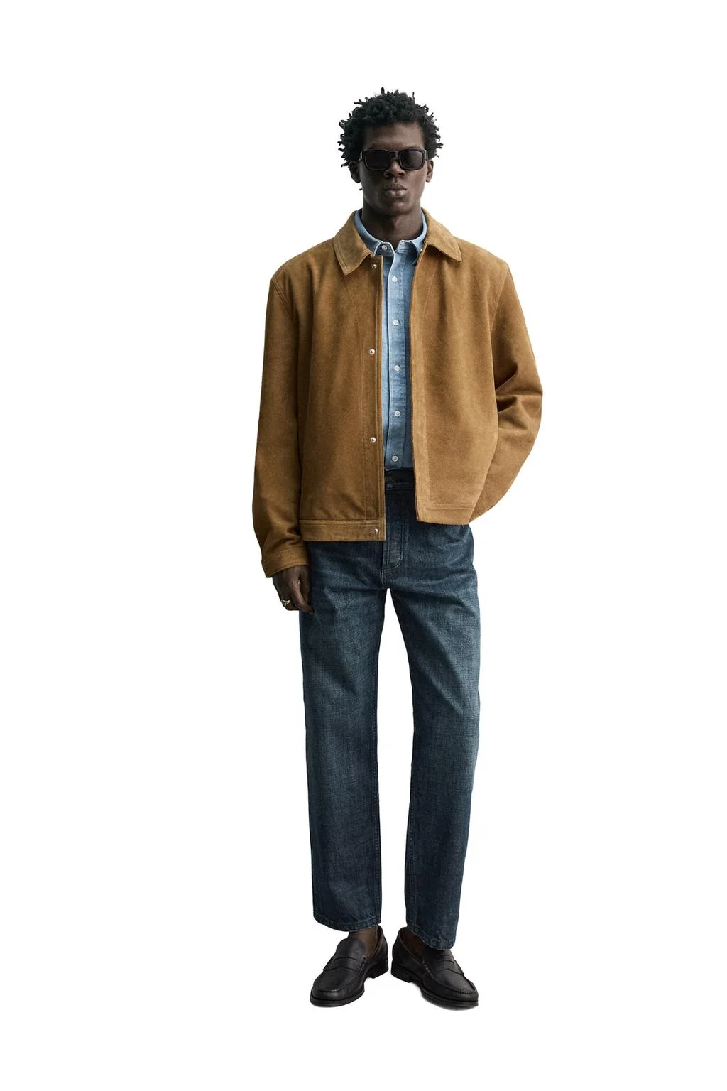 Верхняя рубашка из замши обычного кроя — Кожа