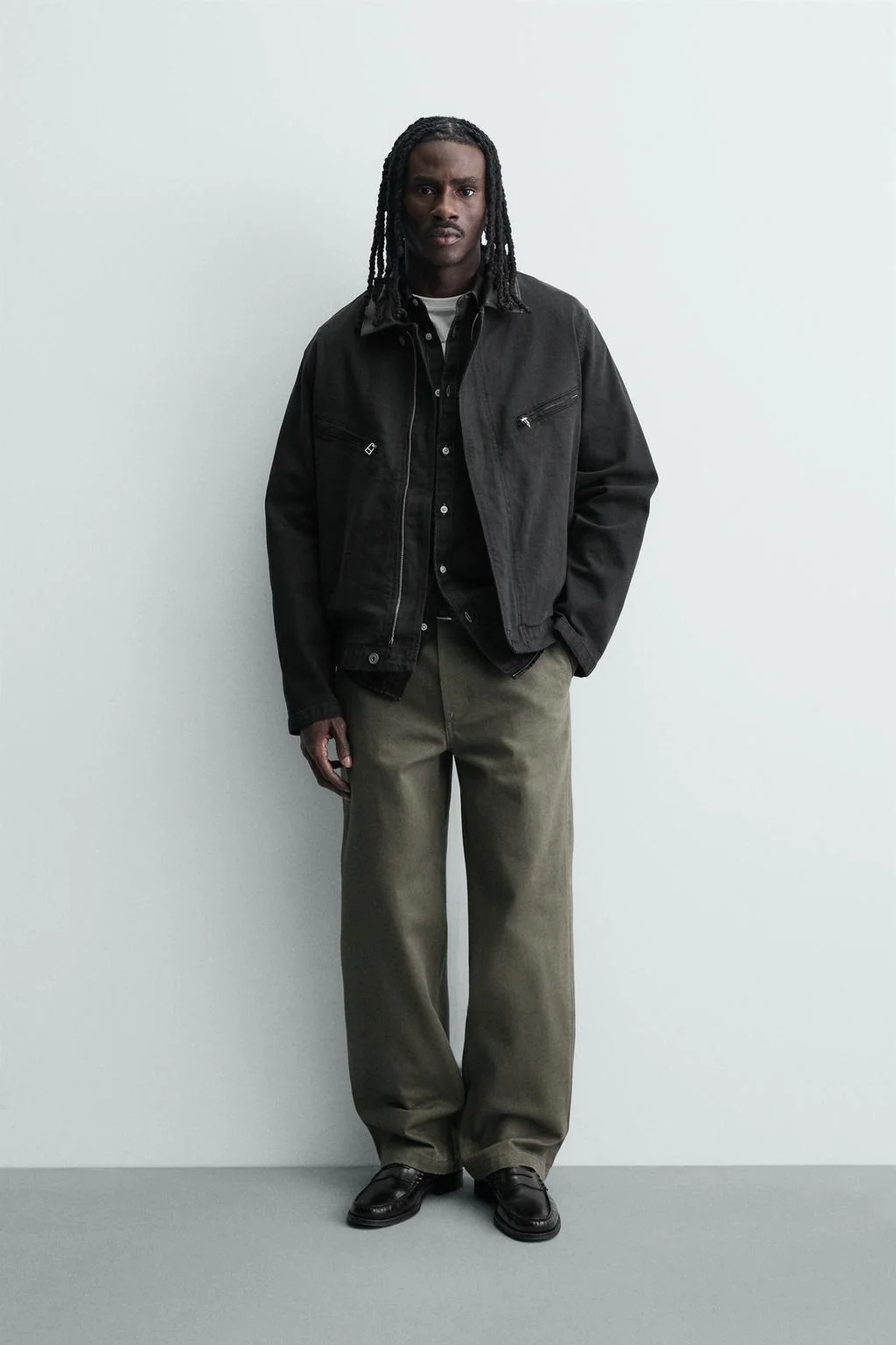 Джинсовая куртка с контрастным воротником — Деним