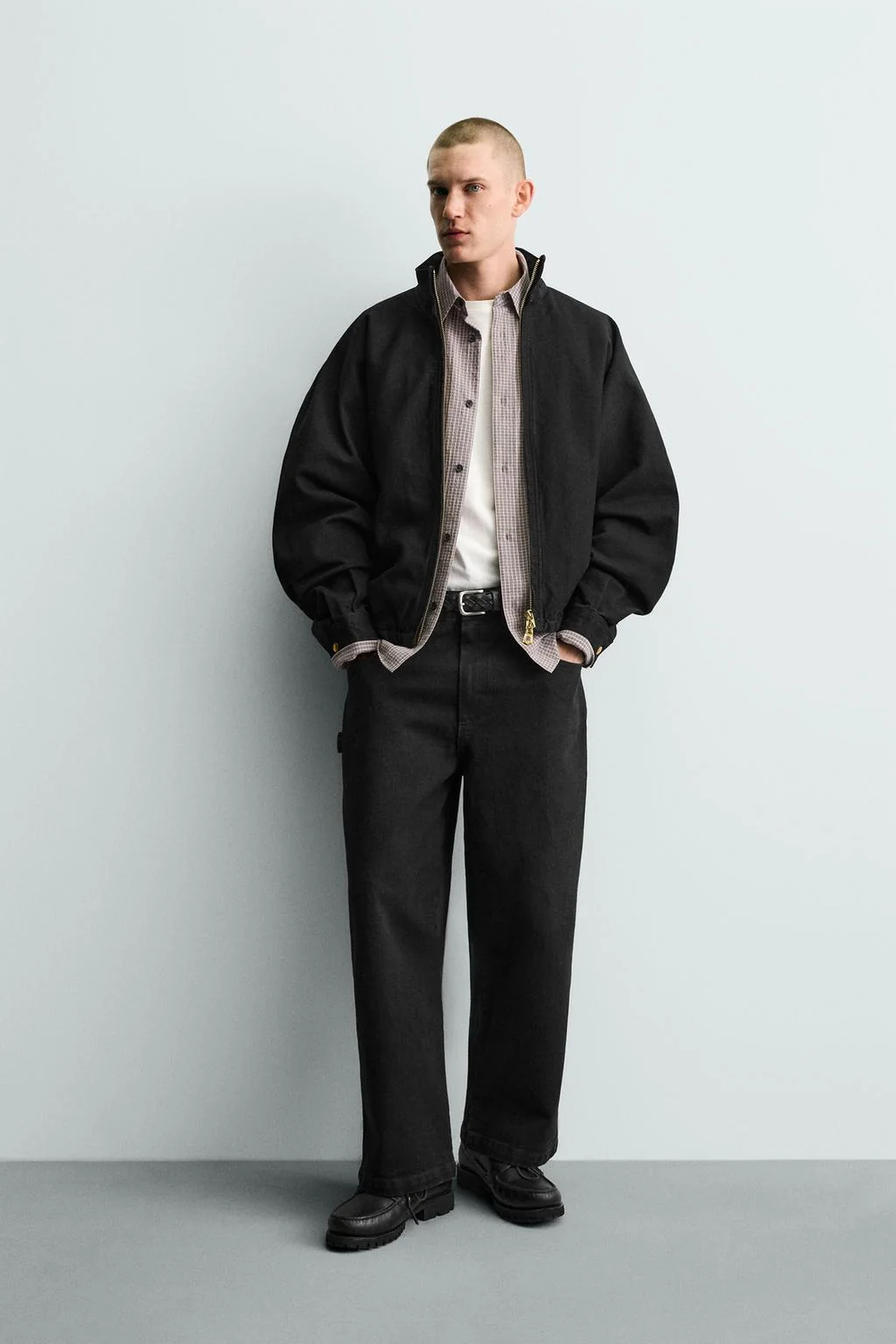 Бомбер объёмного кроя из хлопка — Деним