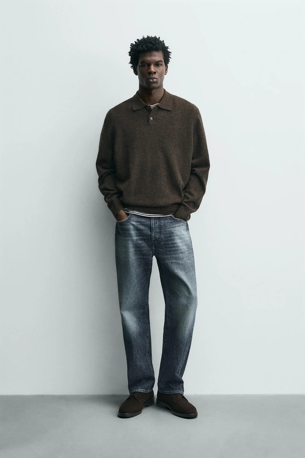Шерстяной трикотажный поло — New collection