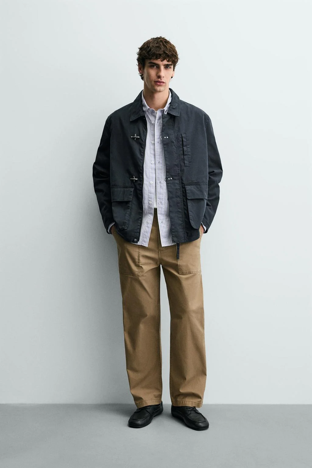 Парка свободного кроя с огнезащитными замками