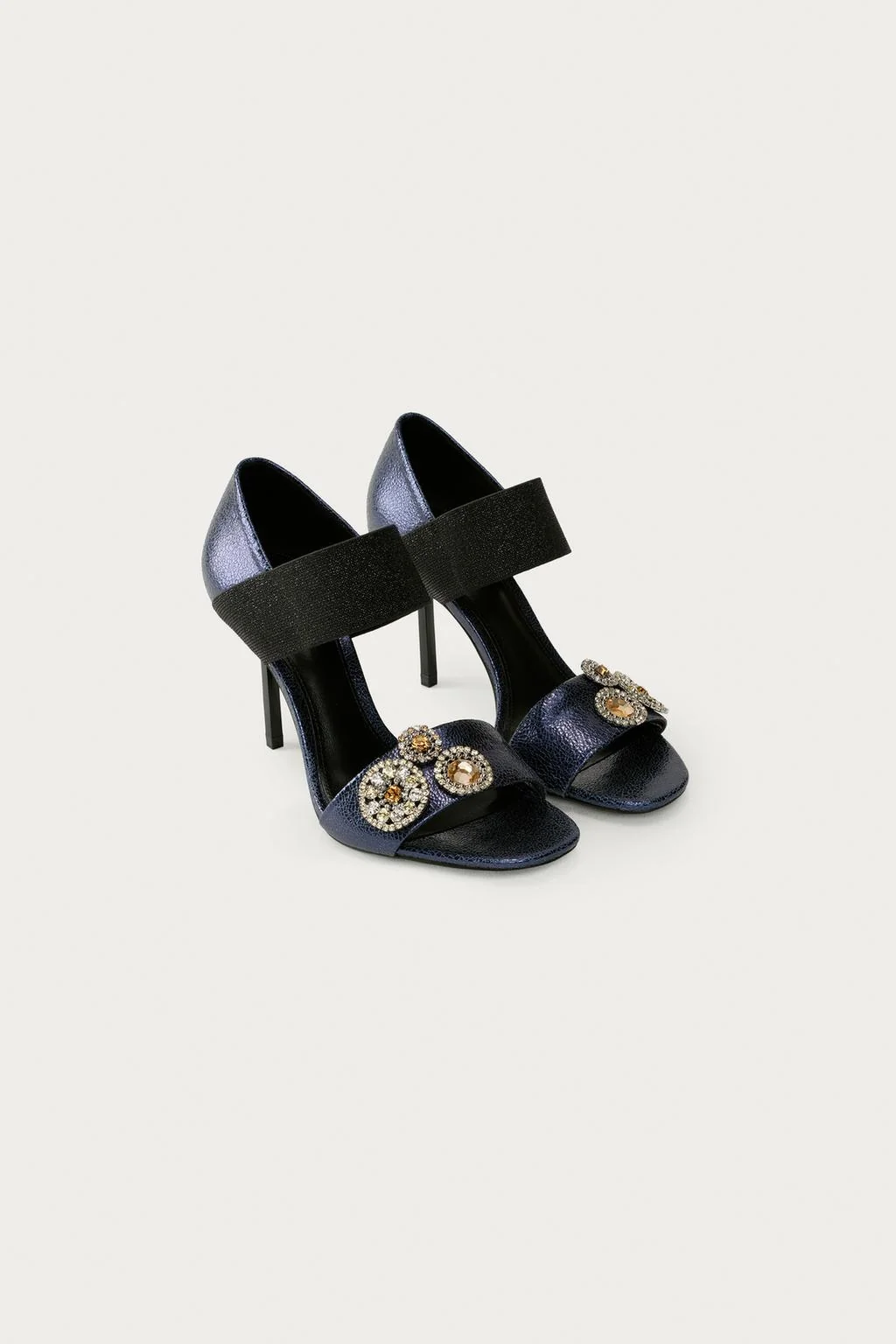 Металлизированные кожаные босоножки на каблуке Мариса Беренсон x Zara