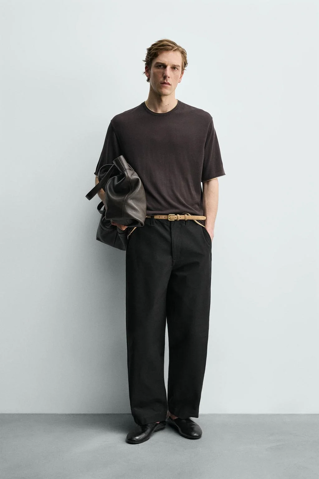 Трикотажная футболка с контрастной отделкой — KNITWEAR