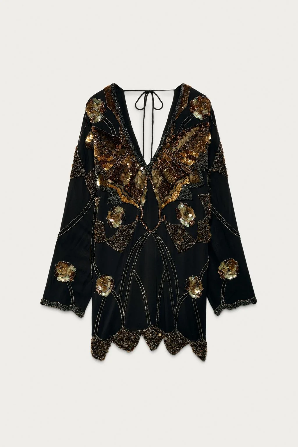 ВЫШИТОЕ ПАЙЕТКАМИ ПЛАТЬЕ MARISA BERENSON X ZARA