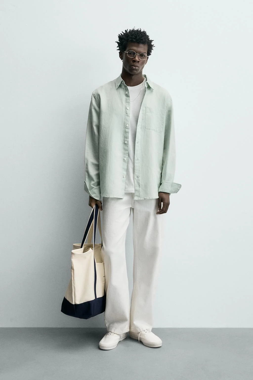 Рубашка обычной посадки из льна и хлопка