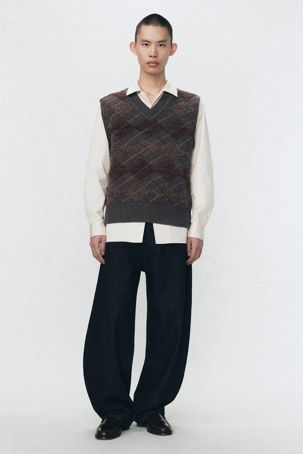 Жилет с жаккардовым узором в стиле аргайл из коллекции SOSHIOTSUKI X ZARA