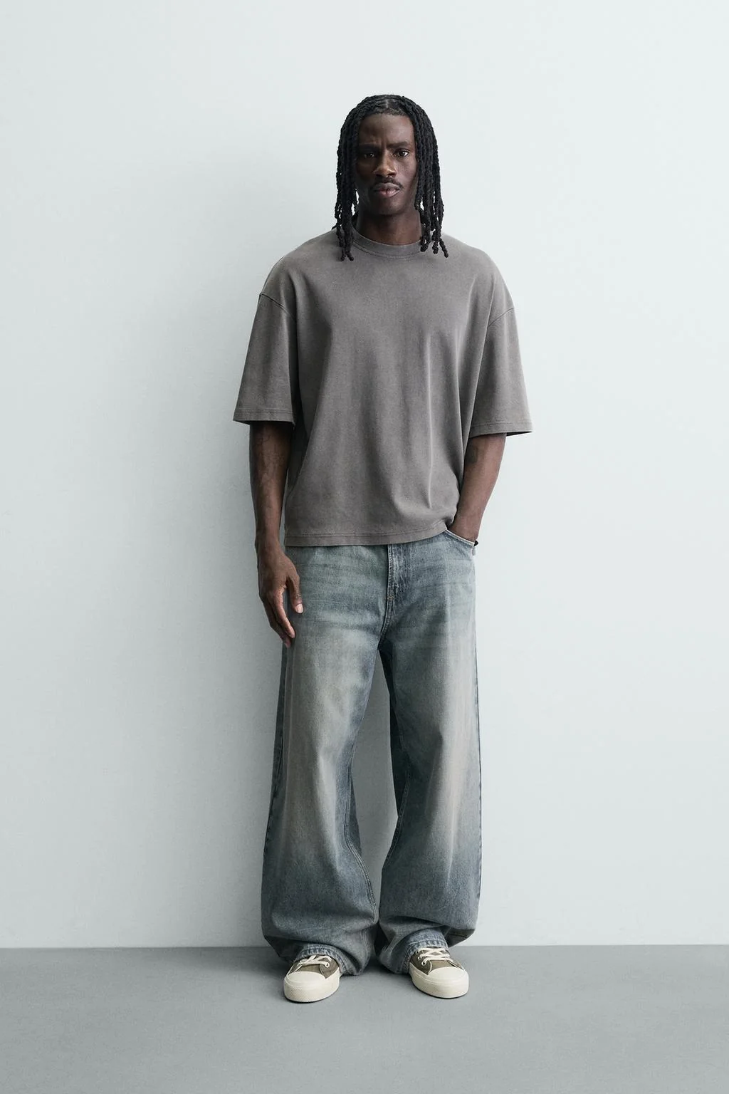 Свитшот из текстурированной пряжи прямого кроя — Однотонные