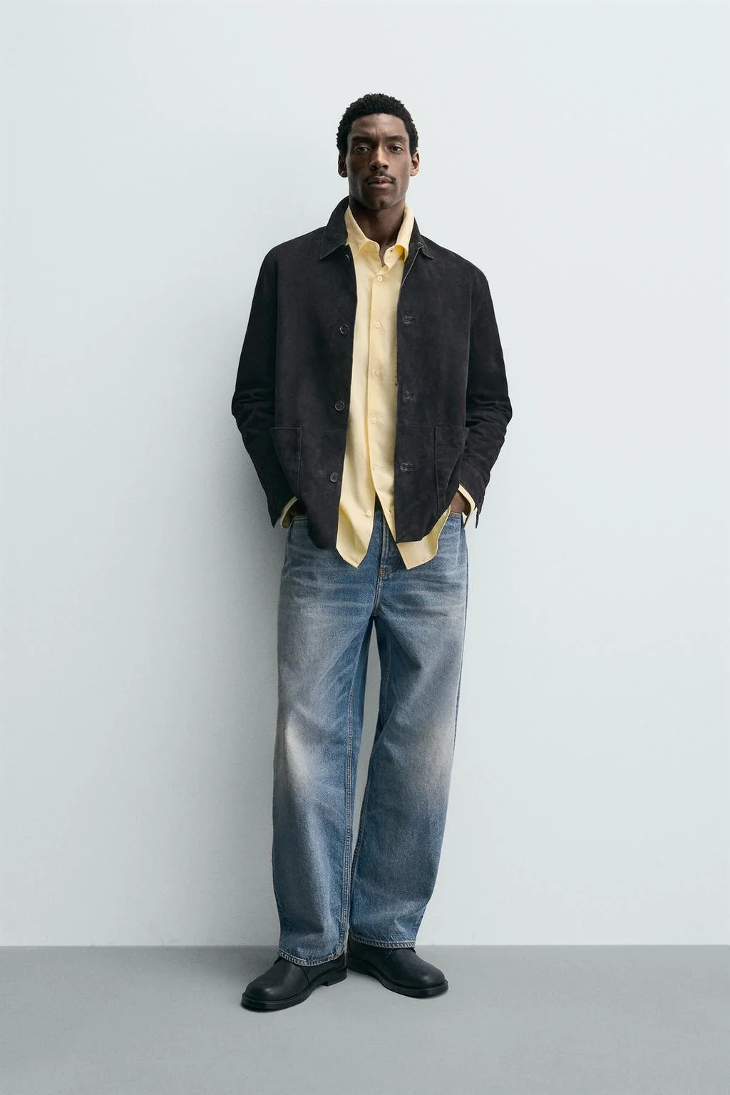 Верхняя рубашка из замши