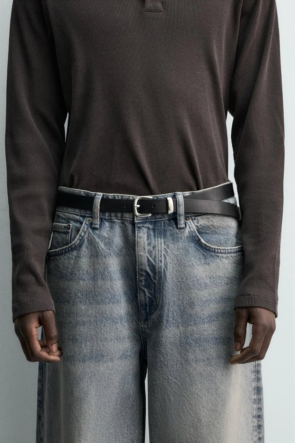 Кожаный ремень с мыском