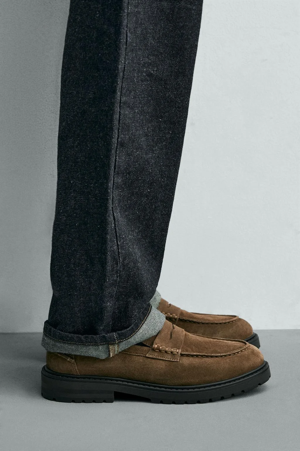 Кожаные лоферы на резиновой подошве — Лоферы