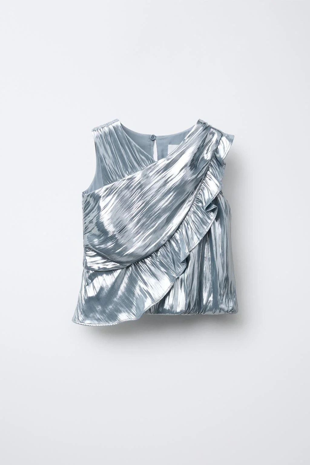 Металлический топ с рюшами — Топы