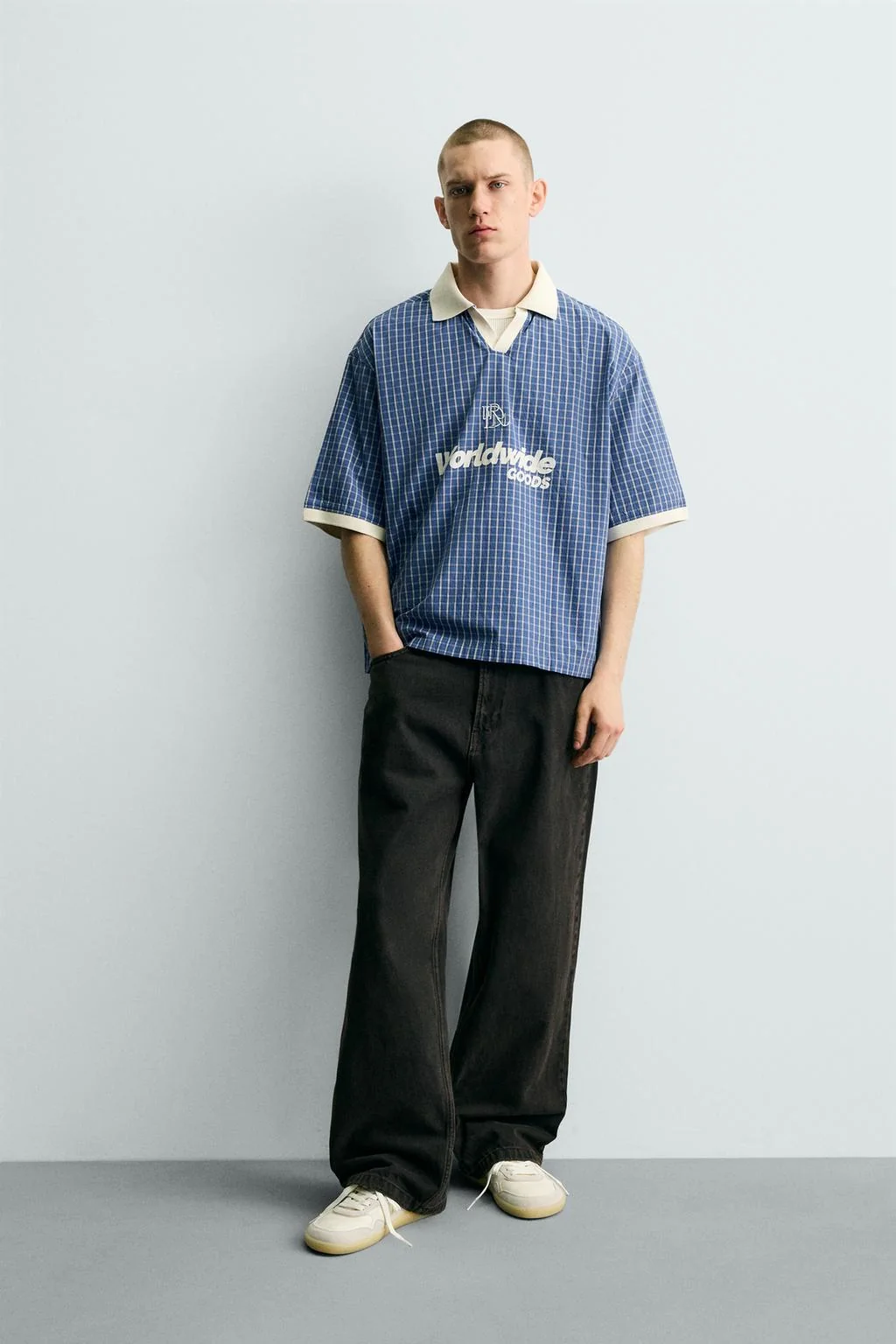 Укороченное поло с принтом-слоганом — Поло