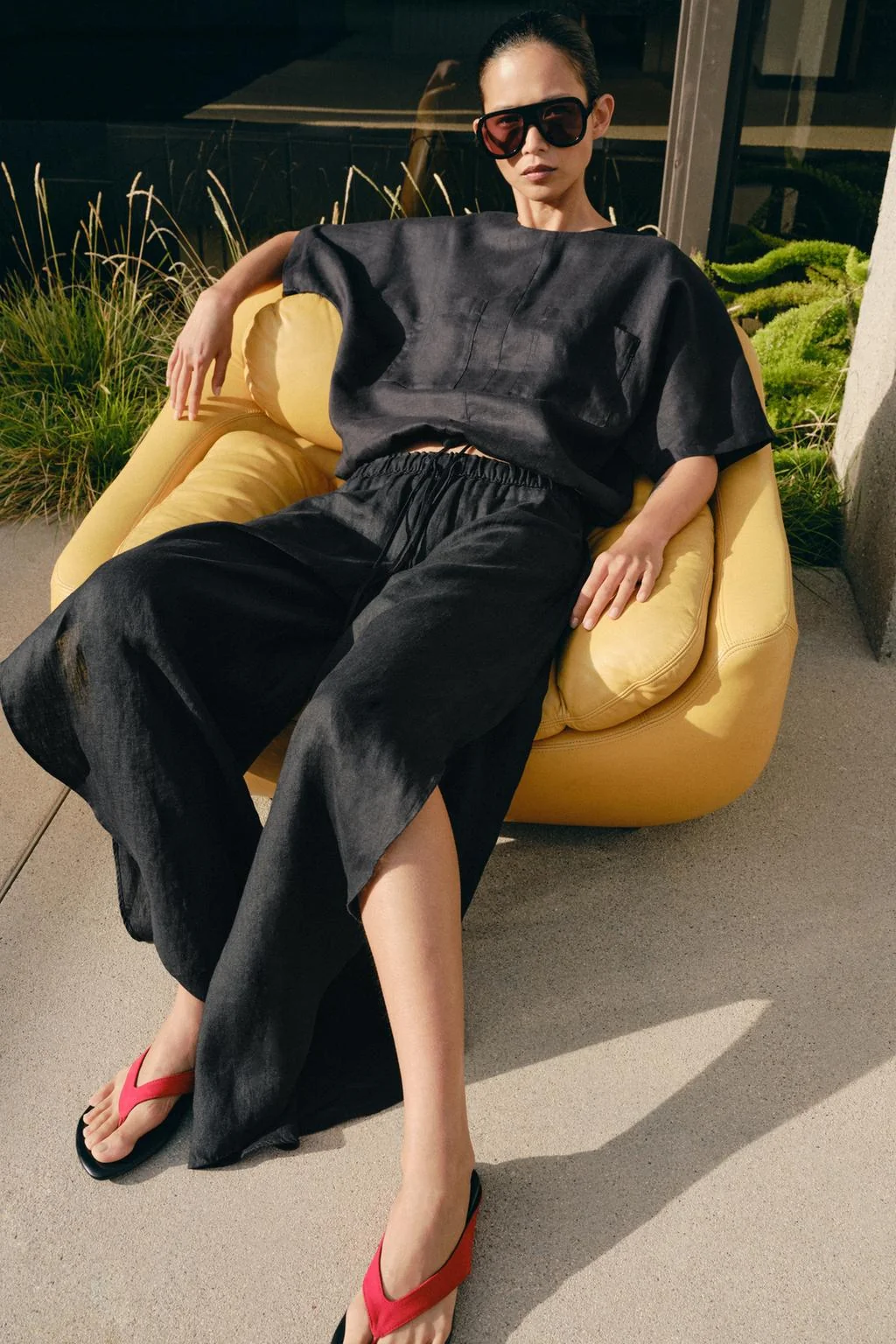 Топ ZW COLLECTION с завязками из льна