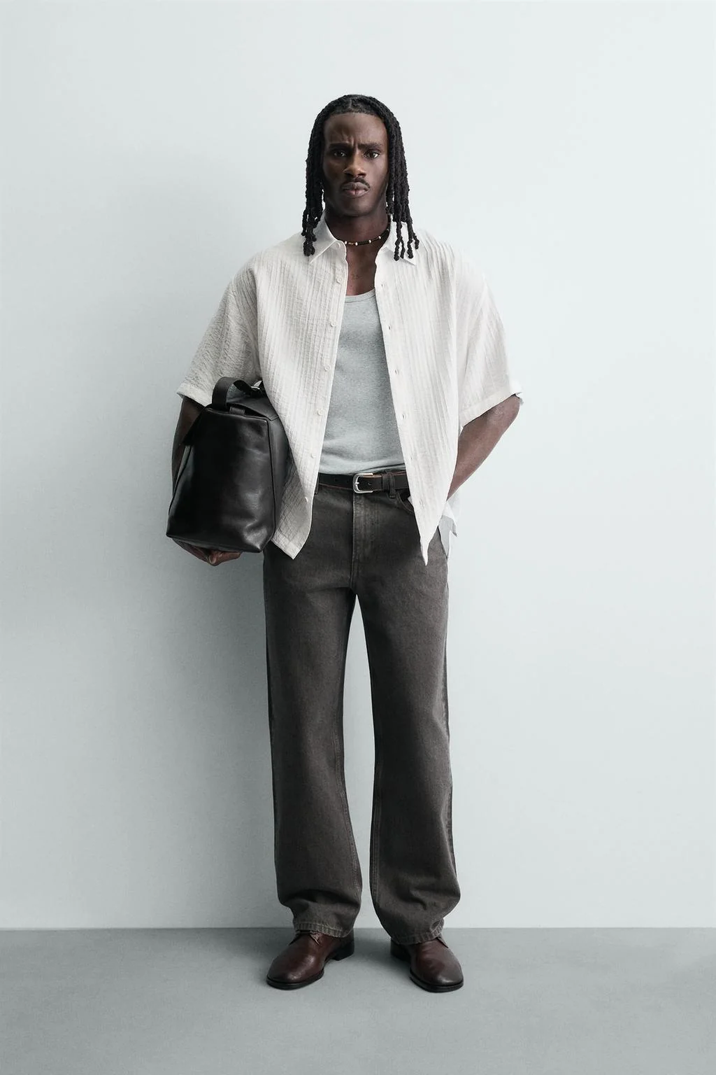 Рубашка из струящейся текстурной ткани