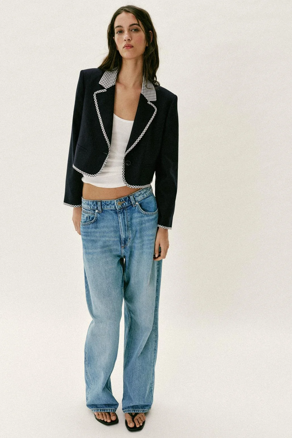 КОРОТКИЙ ПИДЖАК В КЛЕТКУ ГИНГЕМ