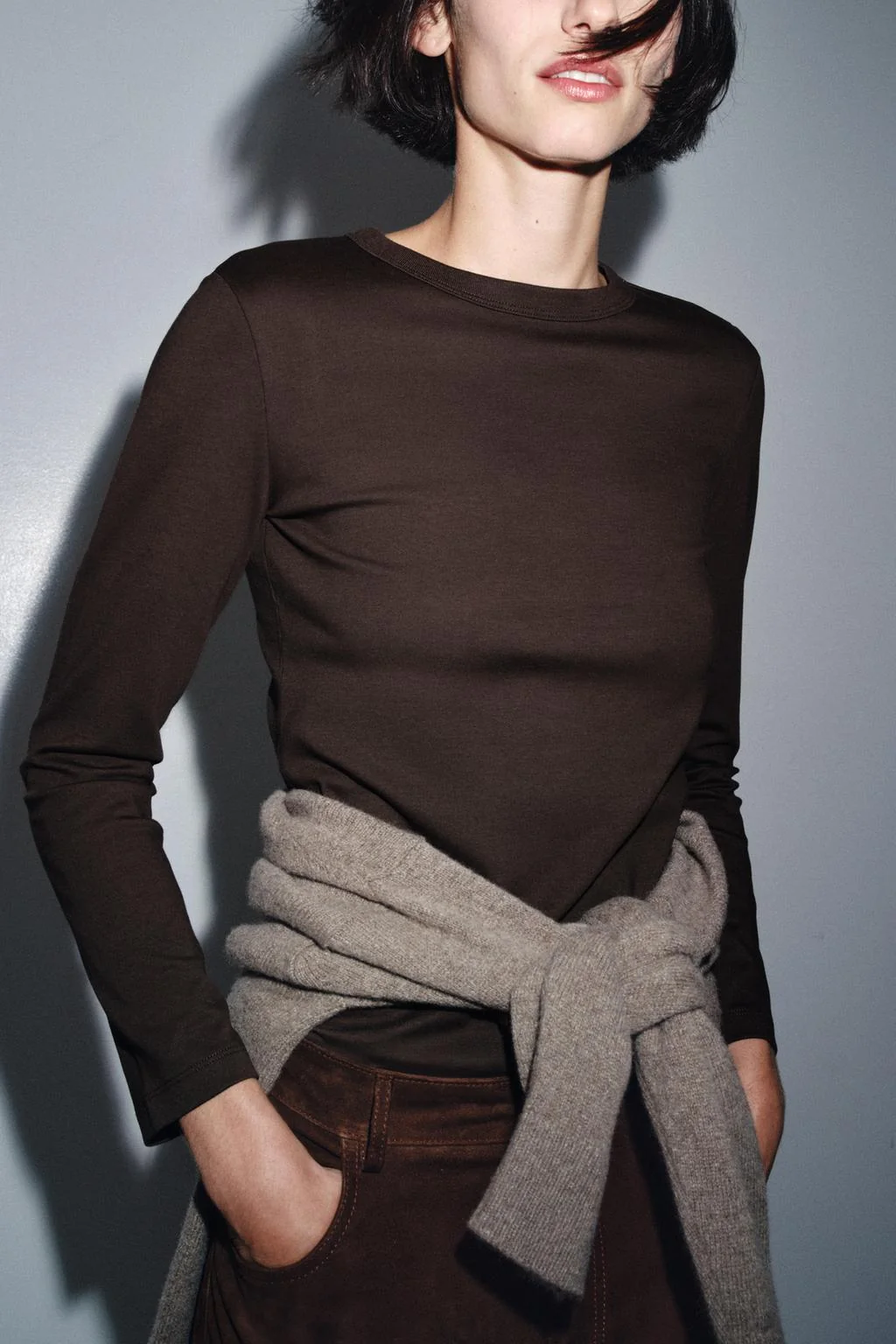 Футболка с длинным рукавом из интерлока — С длинным рукавом