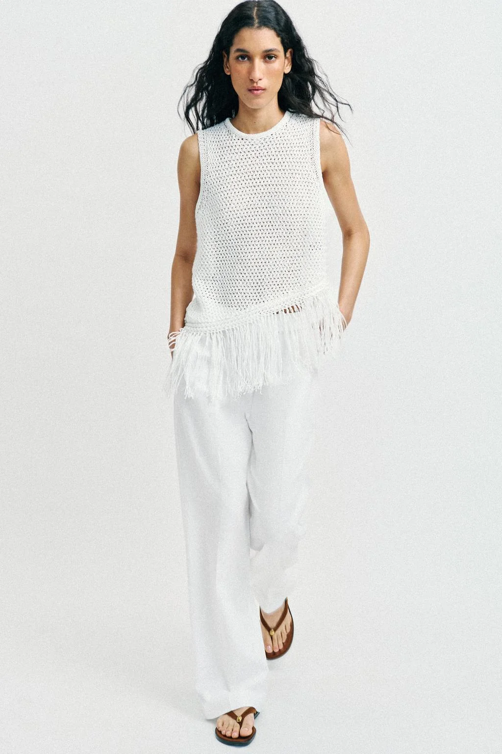 Топ с вязаной бахромой — Вязаные изделия