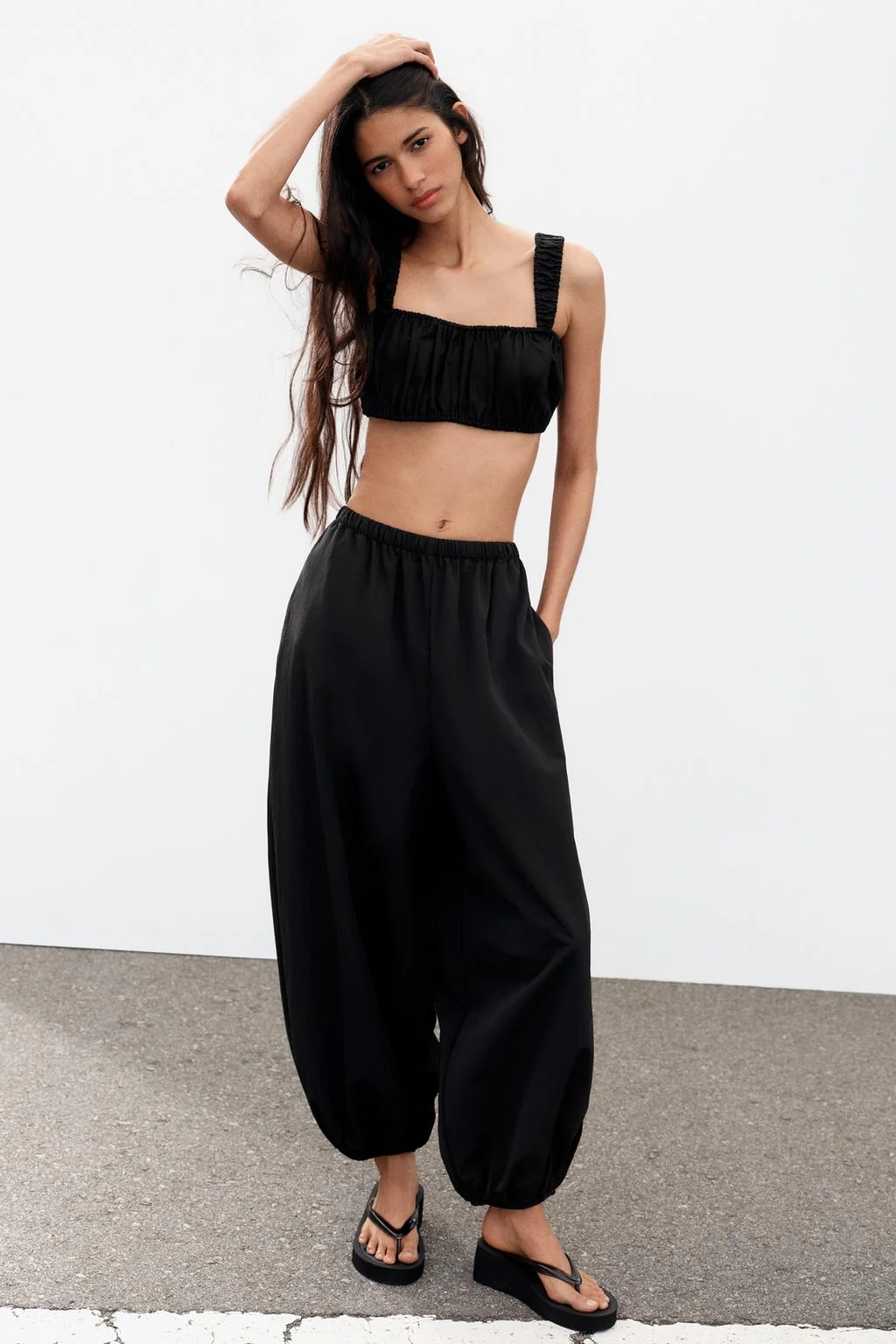 Брюки-сафари из нейлона — Чёрный