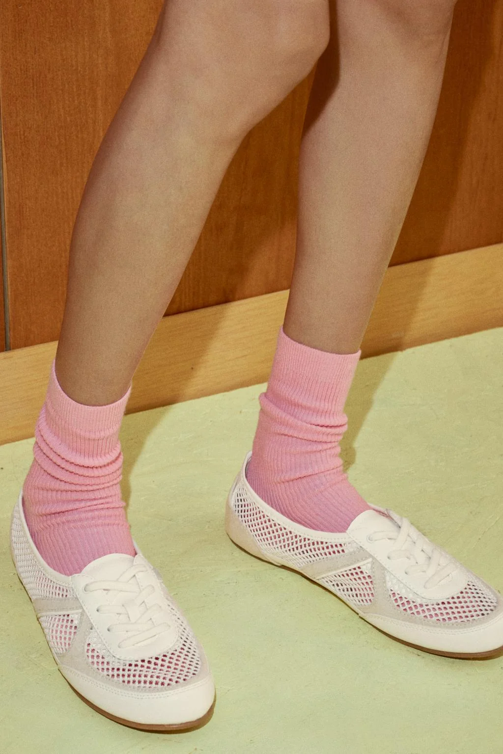 Кожаные ботильоны-дерби с сетчатой вставкой — Кроссовки