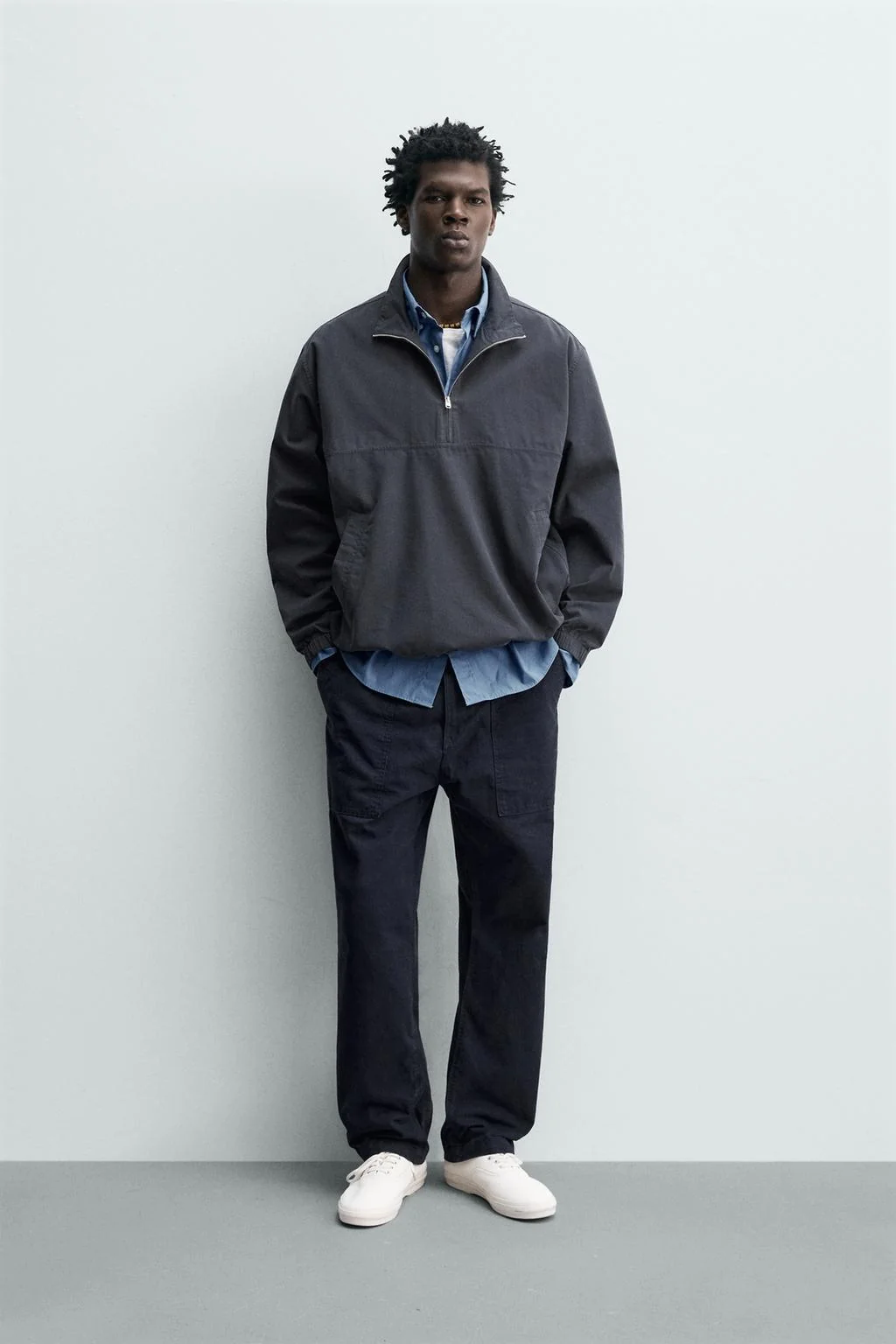 Овершит из хлопка с лиоцеллом с четверть-молнией — Пиджаки | жилеты