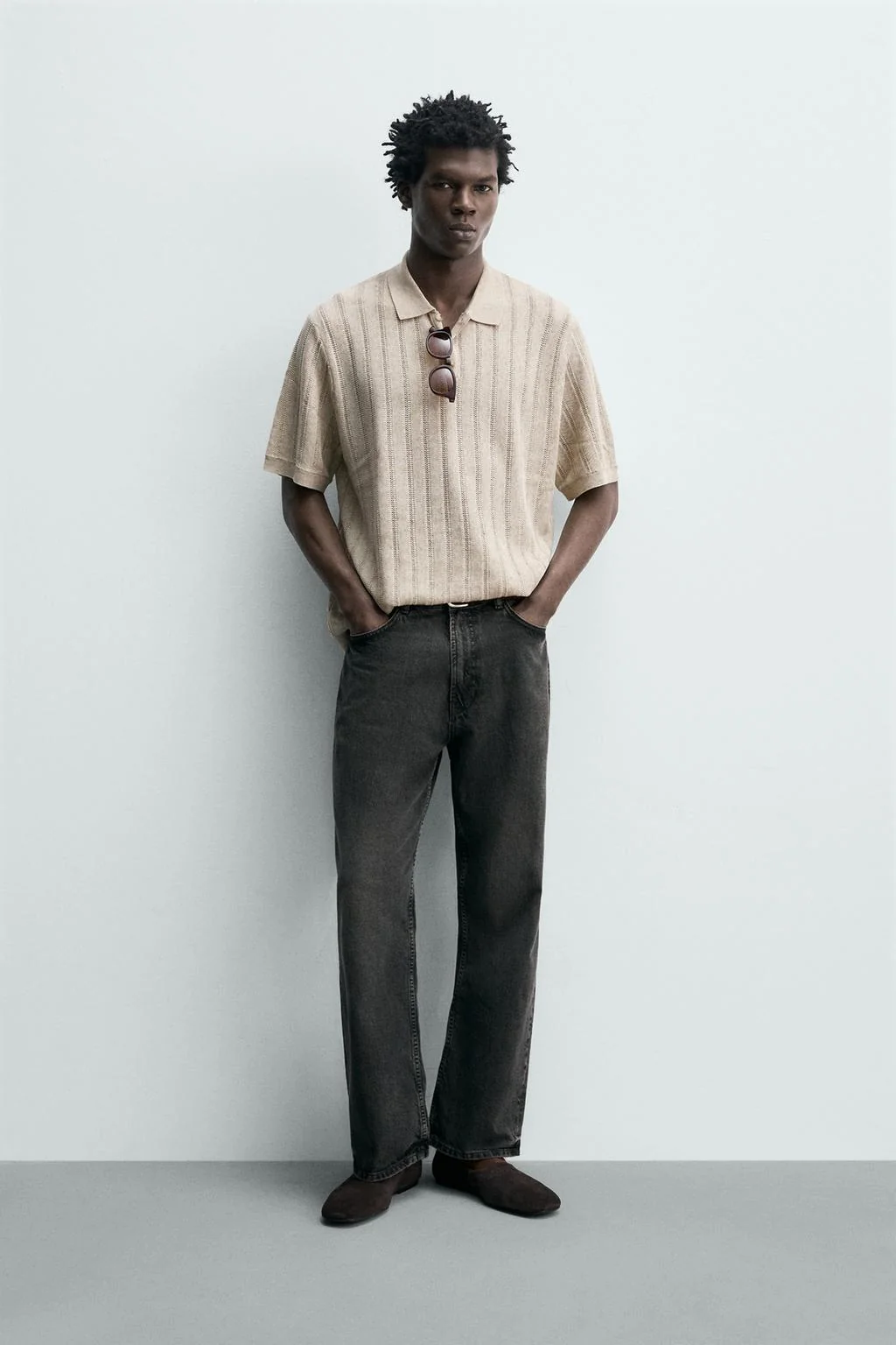 Вязаная рубашка поло с рубчиком — Поло