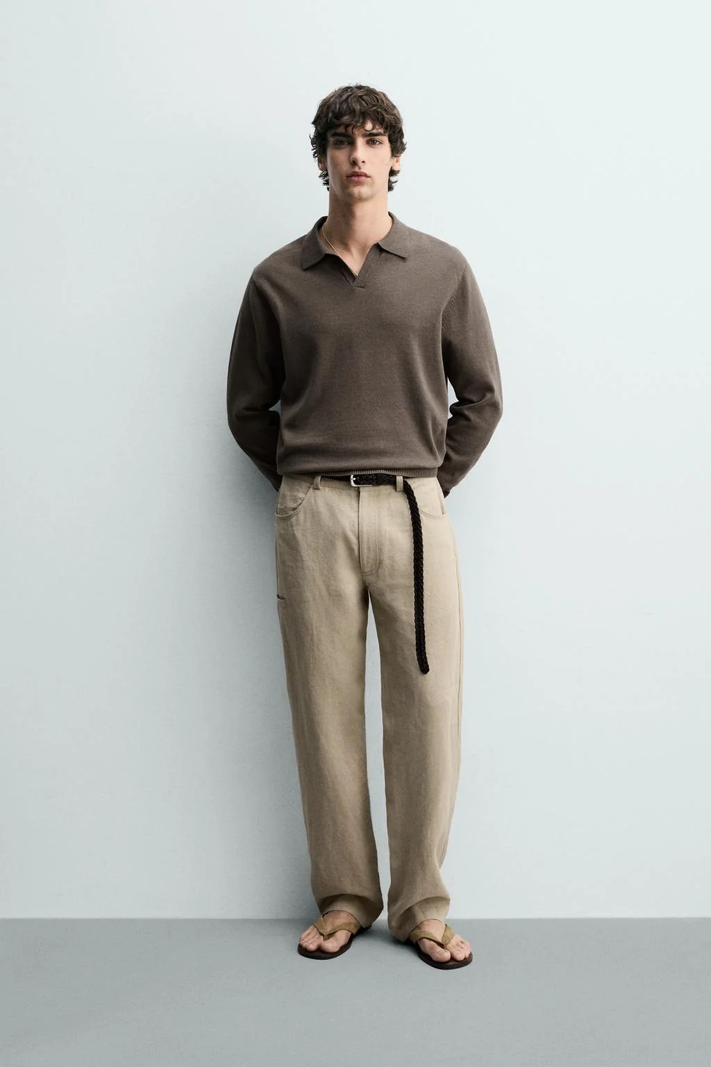 Поло из вязаного хлопка с льном — Поло