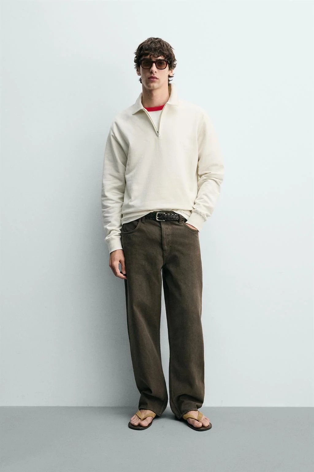 Поло-свитшот с четверть-молнией — Поло