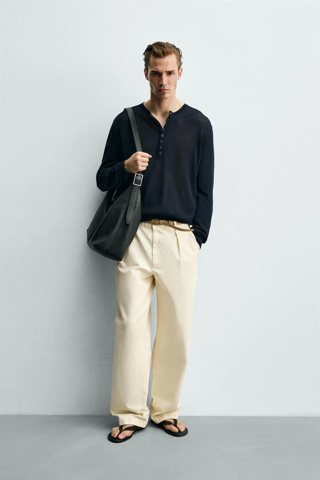 Текстурированный джемпер хенли — Свитера | кардиганы