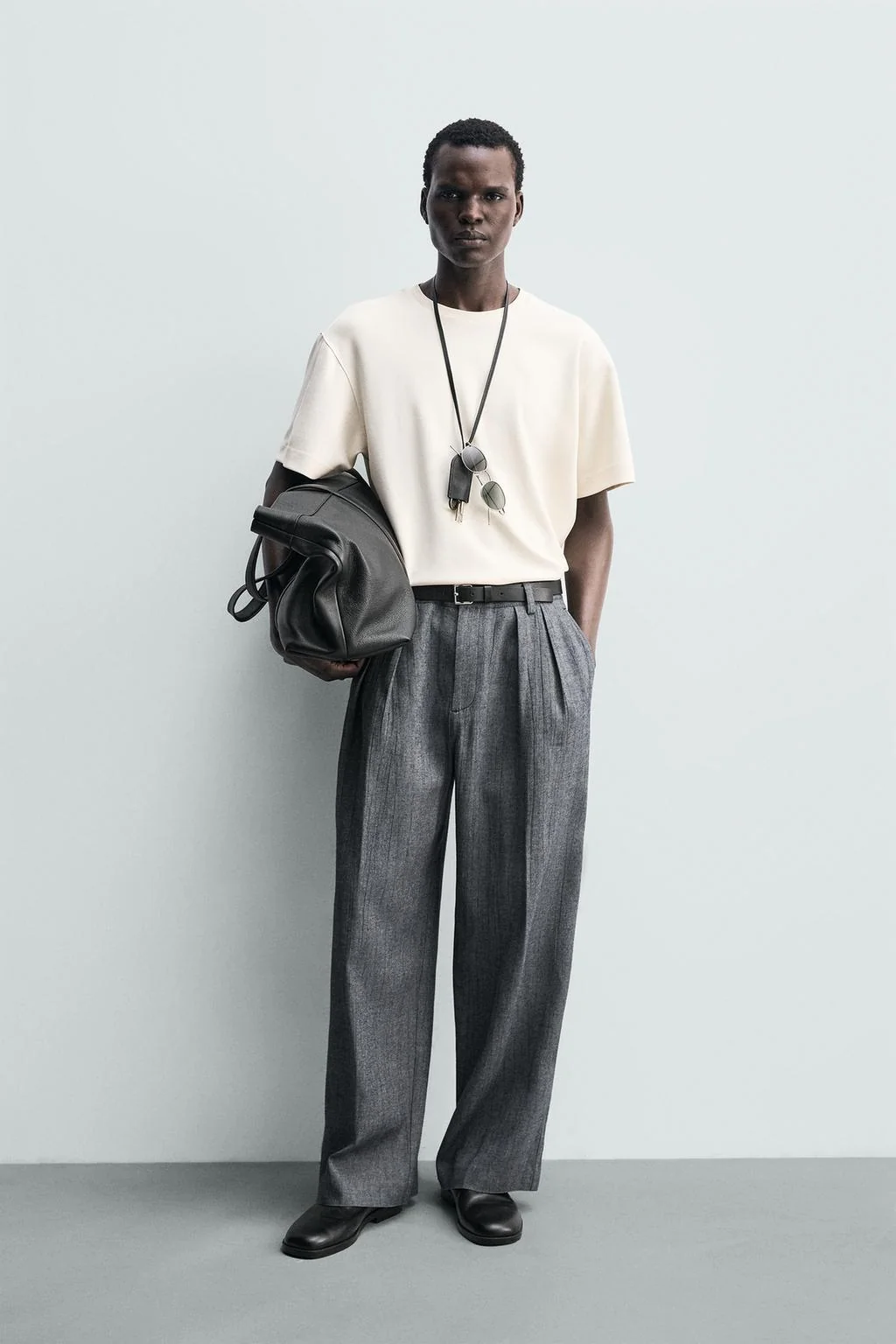 Расслабленный крой мягкая футболка — Однотонные